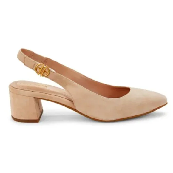 NWOT Cole Haan Women's The Go-To Slingback Pump, 45mm, Brush Suede, Size 10.5 - Picture 4 of 8